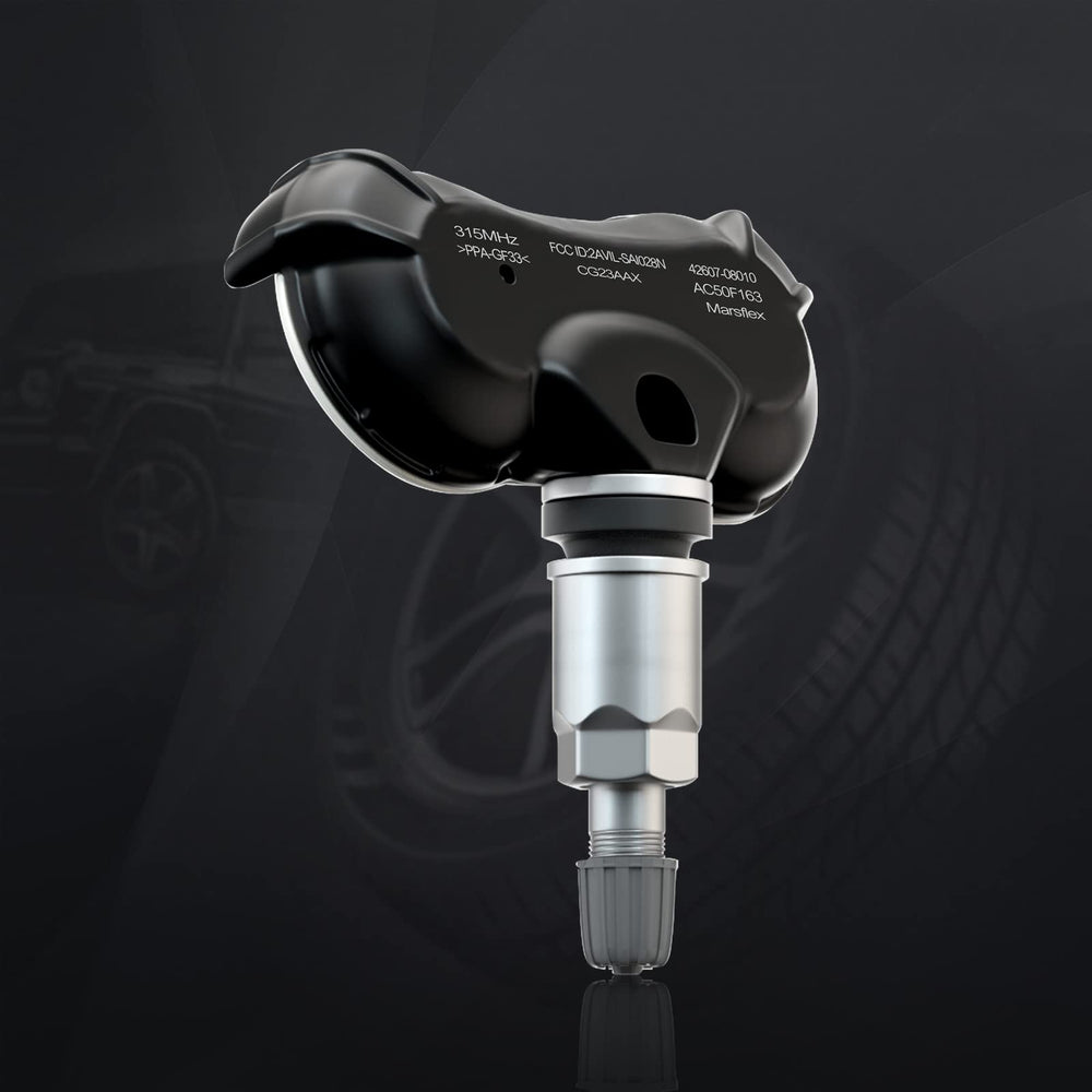 Marsflex sensor installed on Toyota wheel demonstrating restored TPMS function