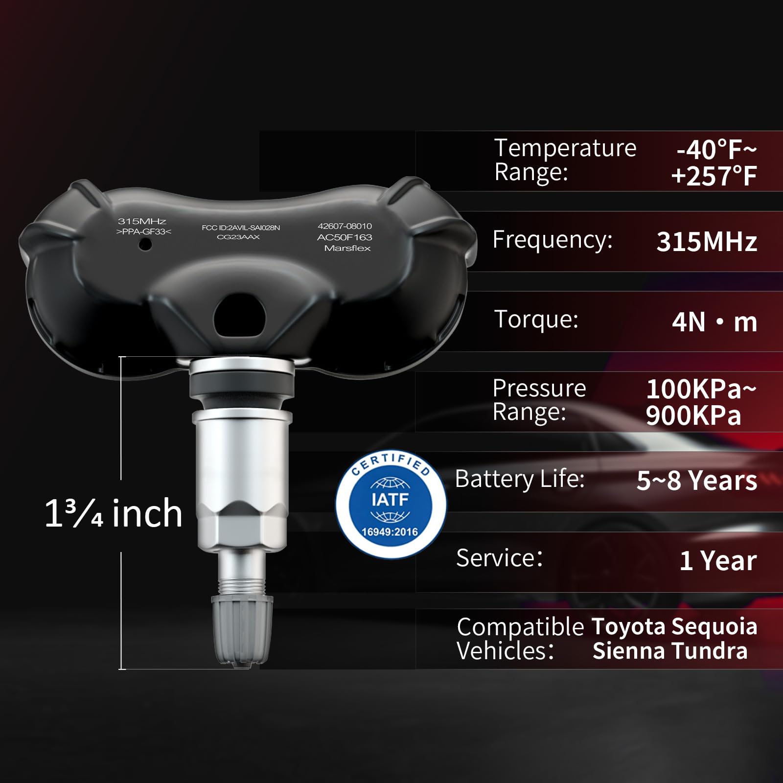 Marsflex valve stem detail highlighting secure mounting and leak prevention
