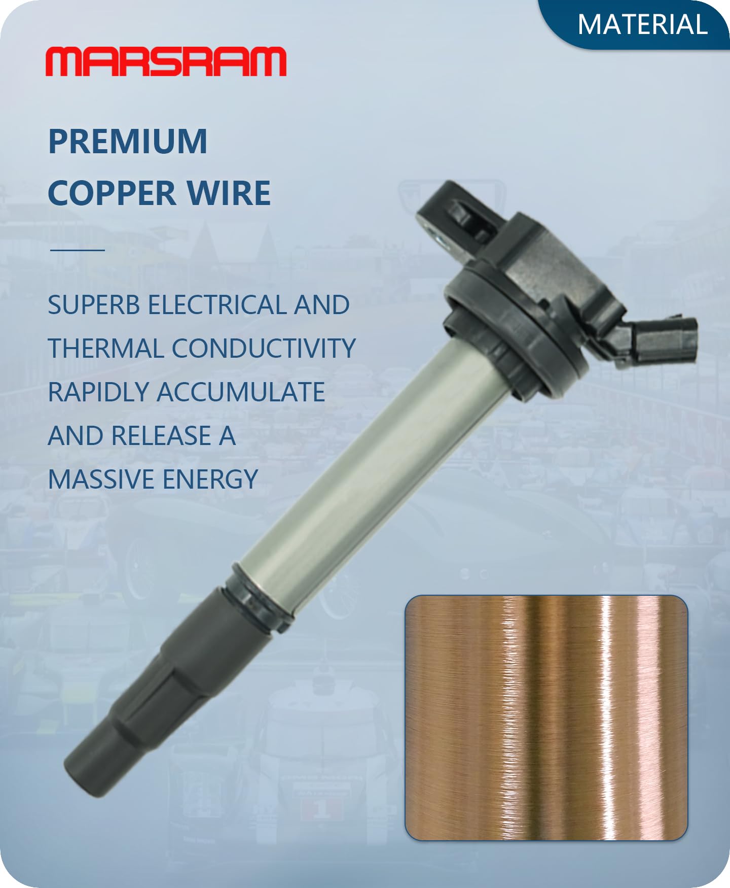 Marsram copper winding cutaway illustrating improved conductivity performance