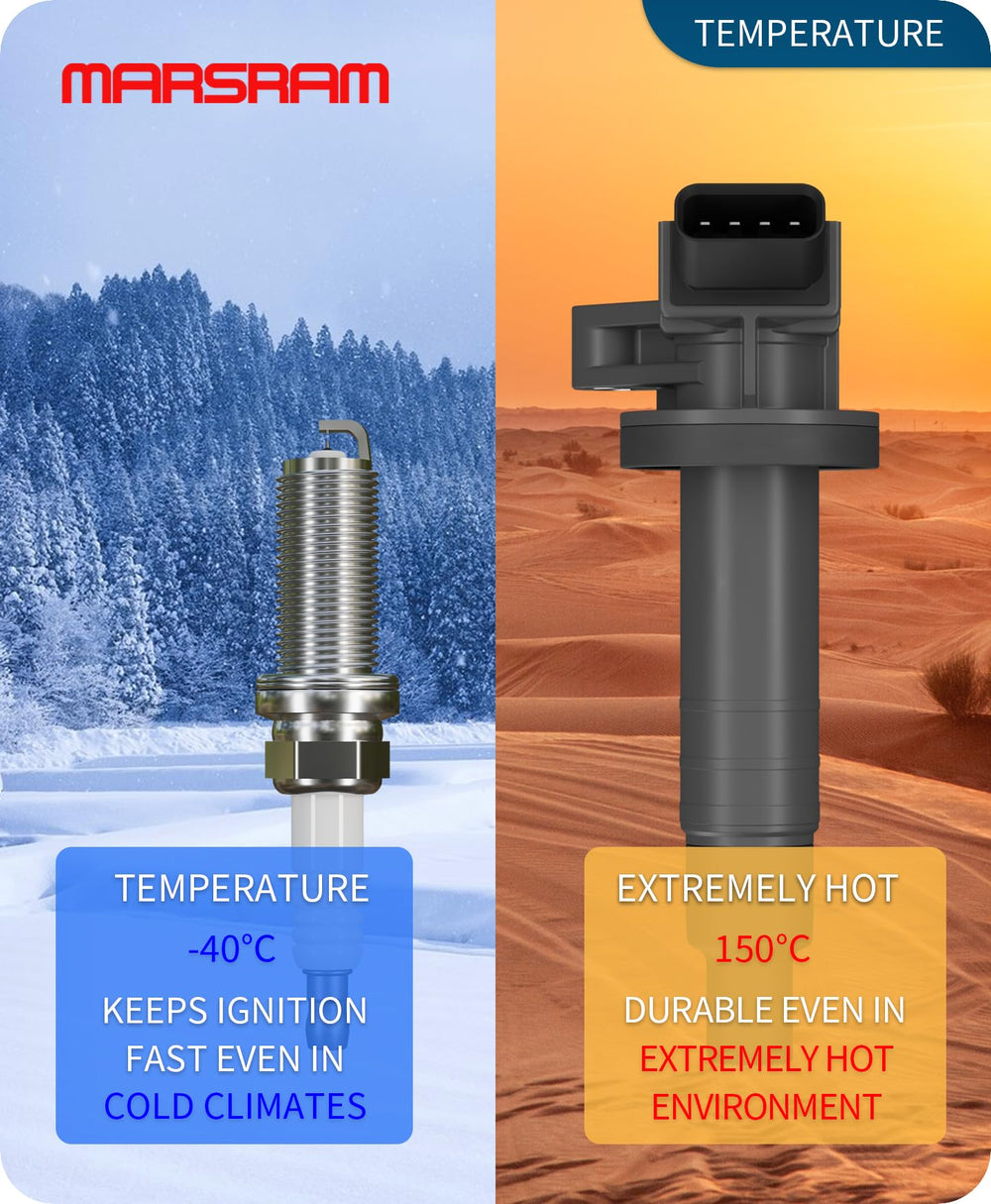 Marsram coils and spark plugs with common installation tools for easy DIY fitment