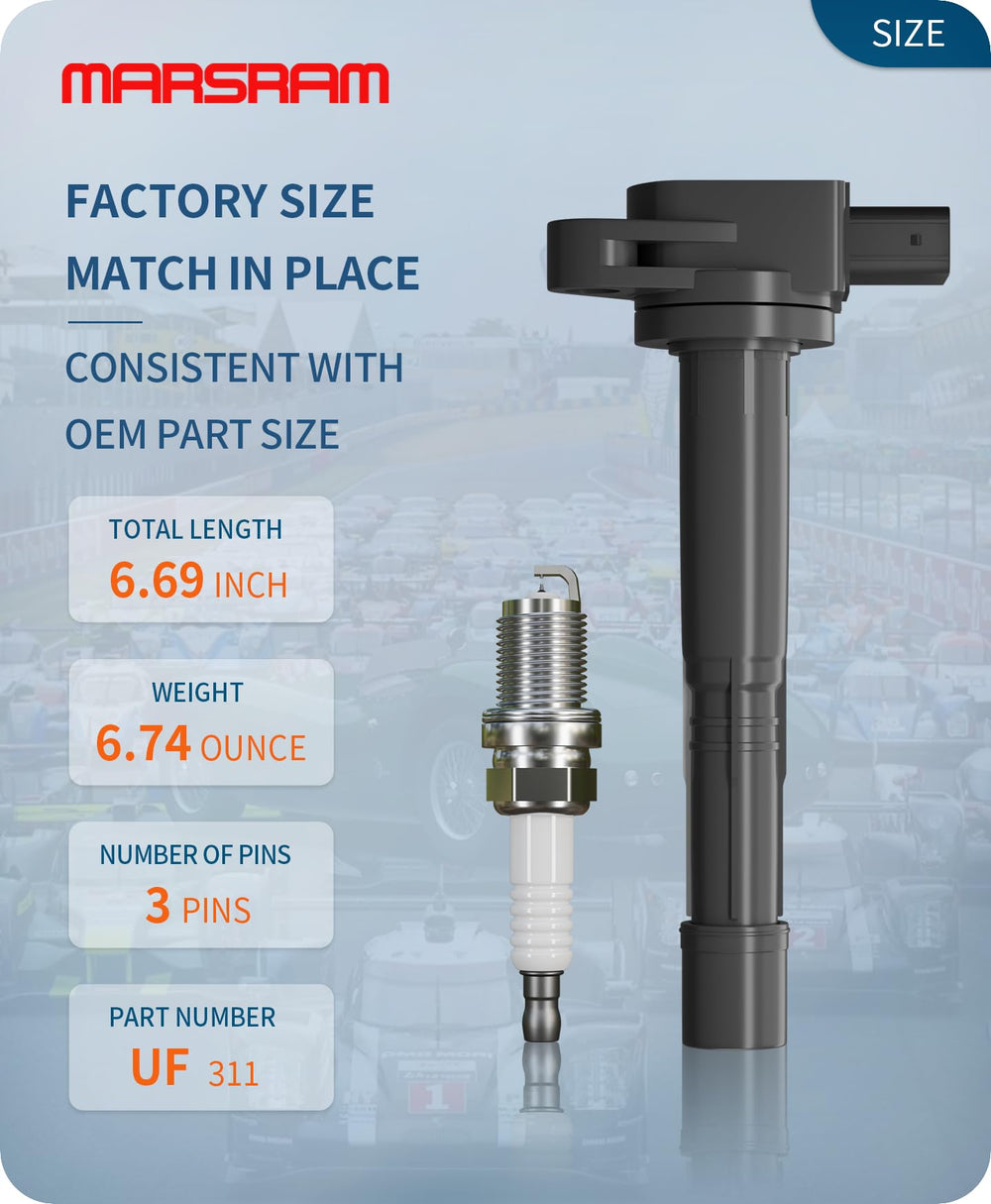 Marsram ignition coil installed on engine demonstrating direct fit