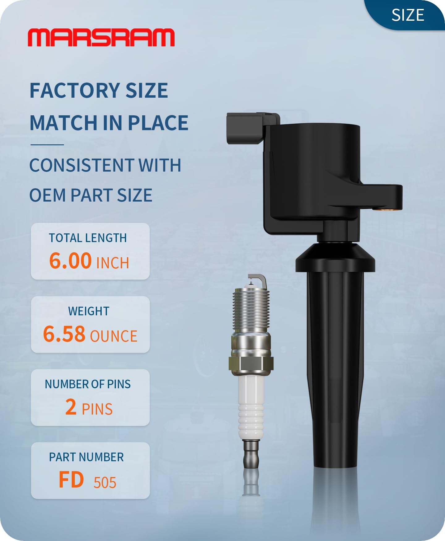 Marsram ignition coil installed in engine bay improving start reliability
