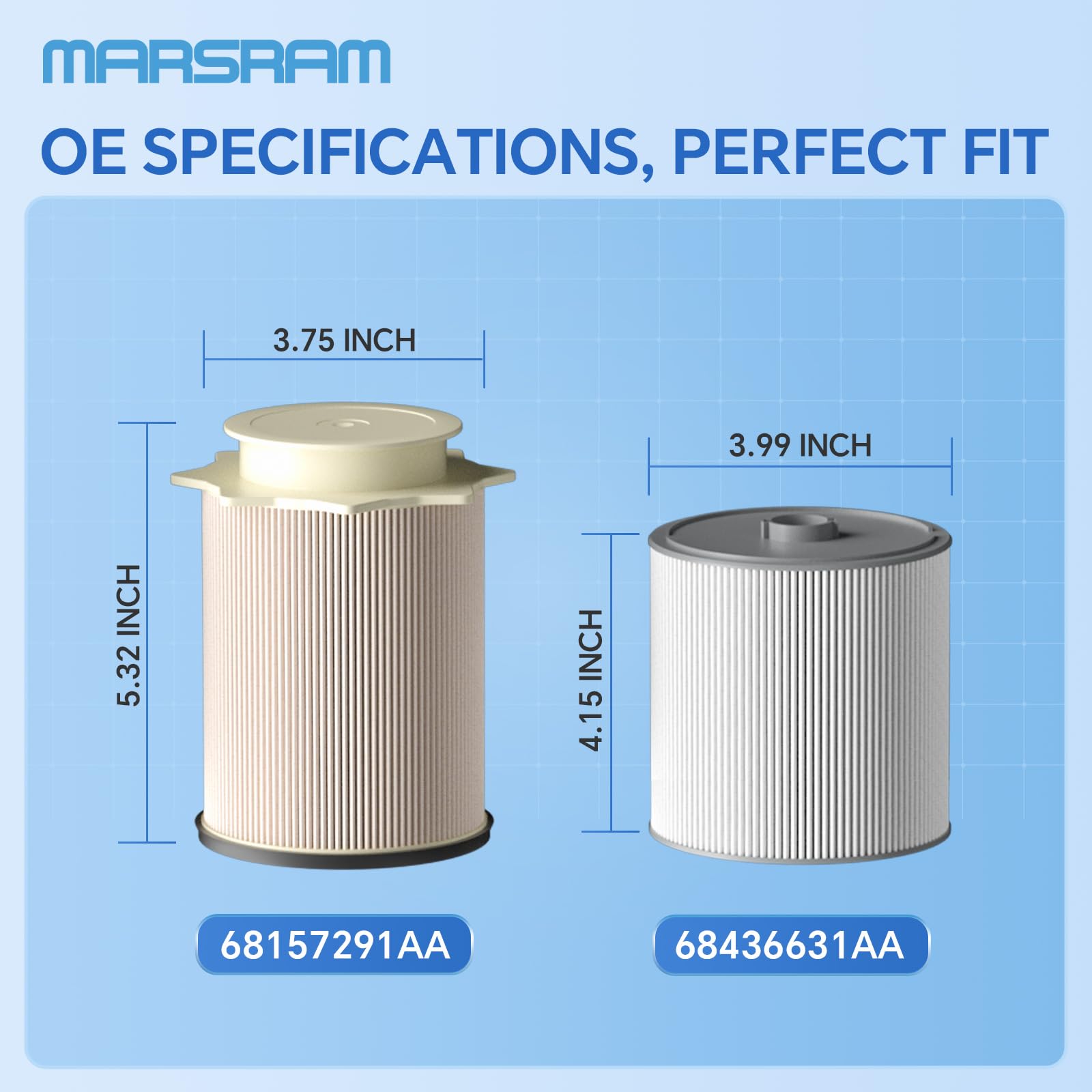 Marsram label and part number close-up aiding correct part identification