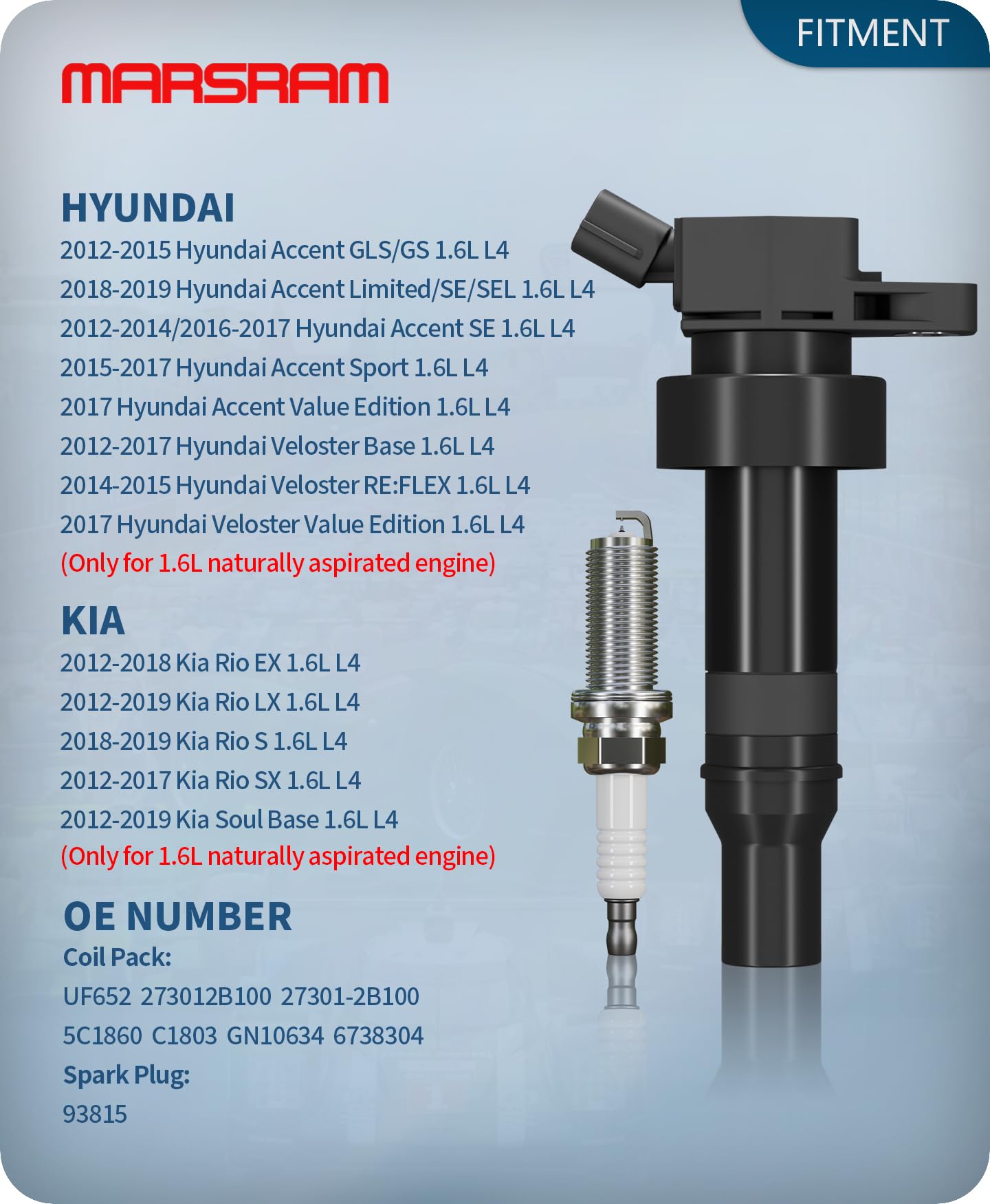 Marsram double‑iridium spark plug close view, provides long‑lasting, stable spark