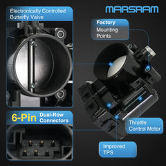 Marsram throttle body valve close-up demonstrating smooth bore and precise sealing