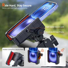 Marsrider one-hand operation knob and safety lock for quick secure mounting