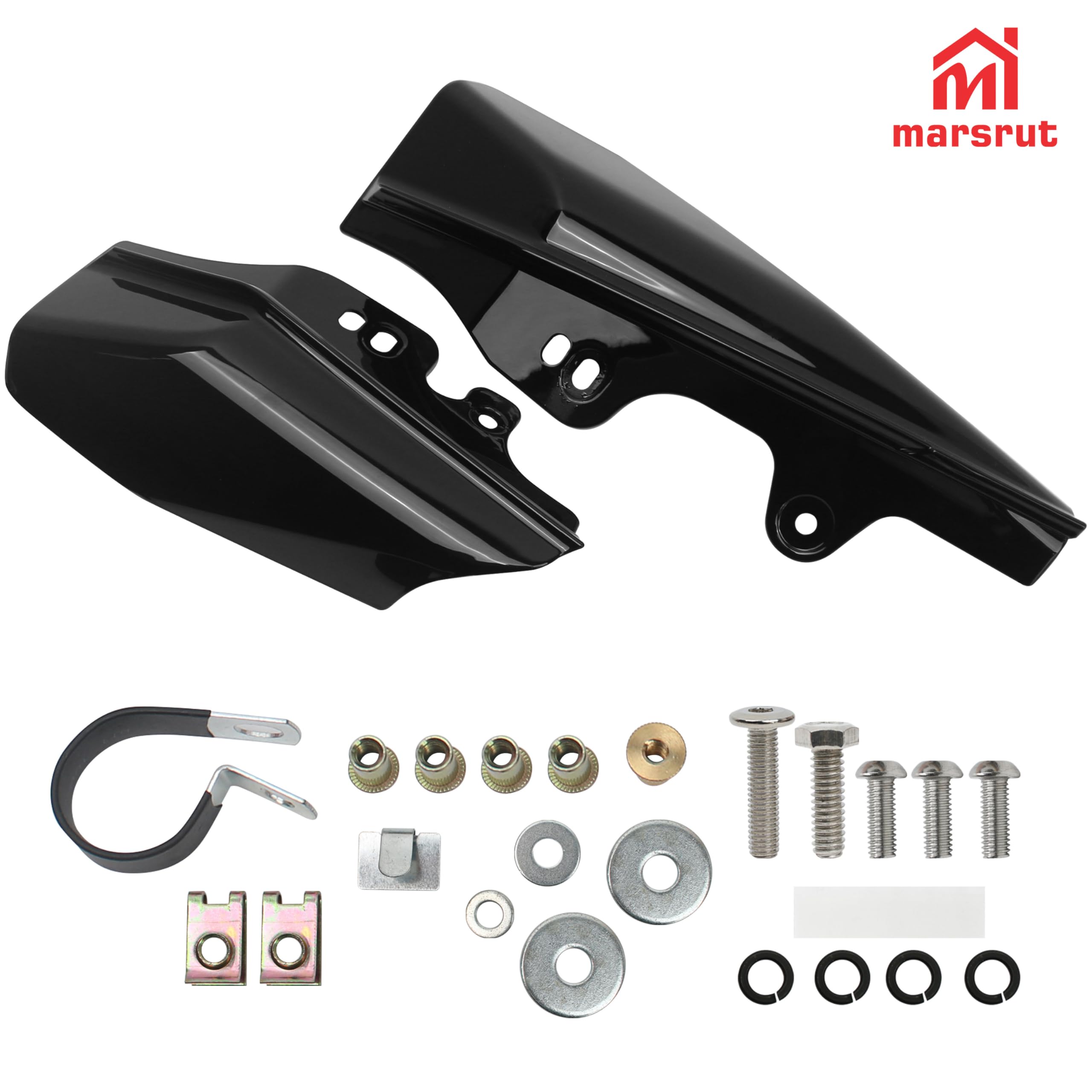 Marsrut deflectors installed left side on Harley Touring reducing thigh heat exposure
