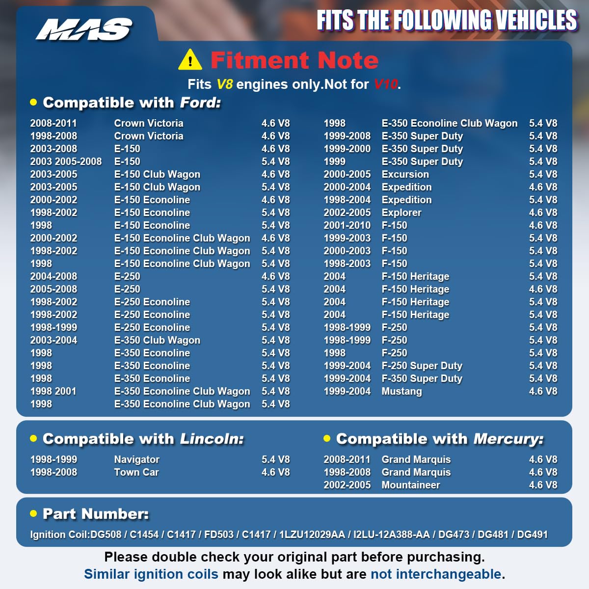 MAS coil installed in engine bay demonstrating direct-fit replacement and easy swap