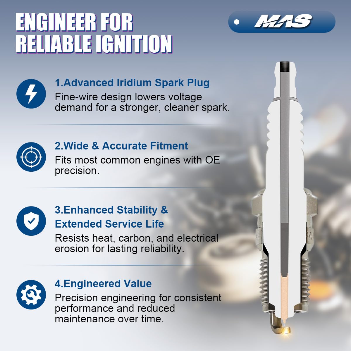 MAS label and part numbers photo for quick cross-reference against existing OE codes