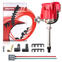MAS distributor front view showing red cap and precise fit benefit
