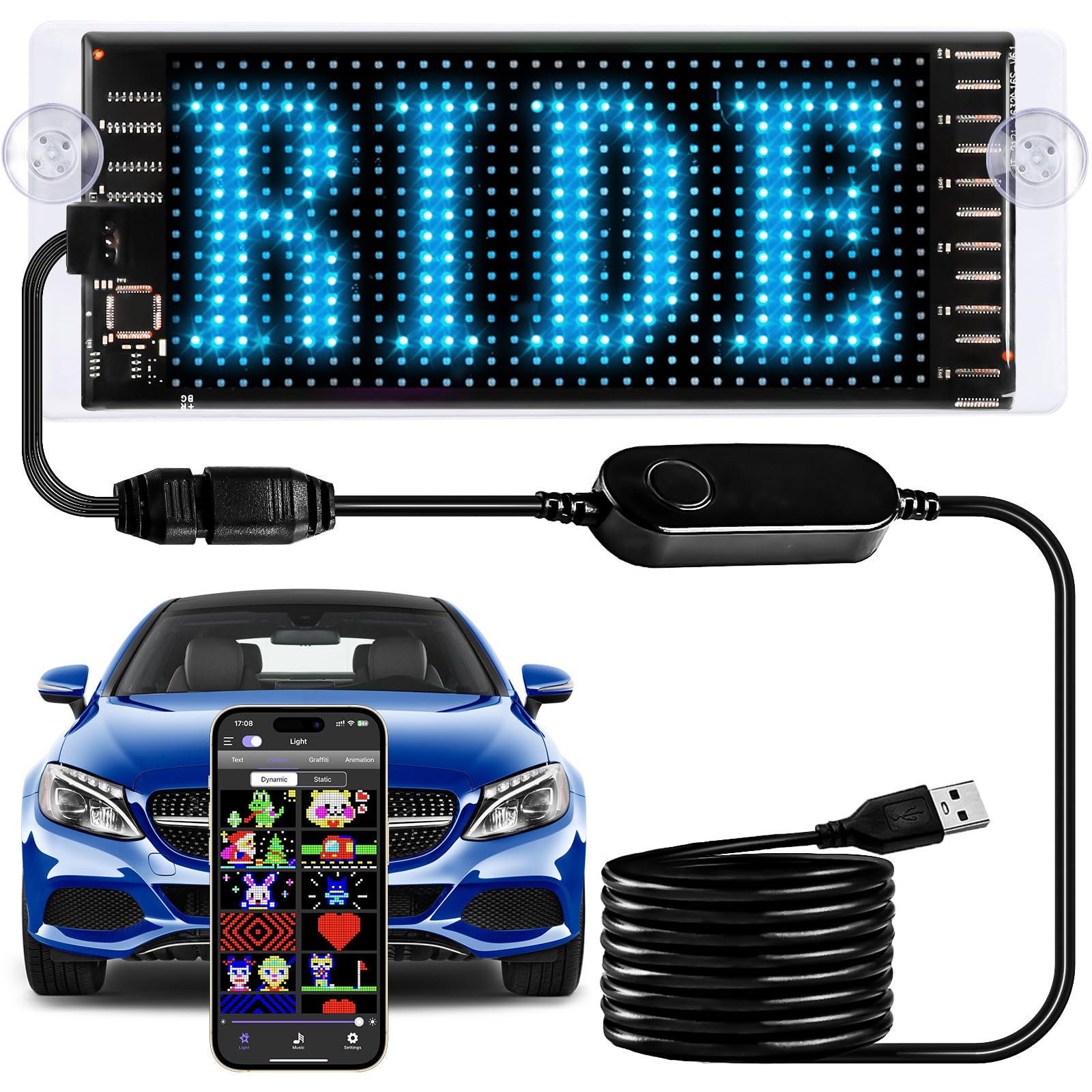 Maschsea front view LED panel showing clear scrolling message and visibility