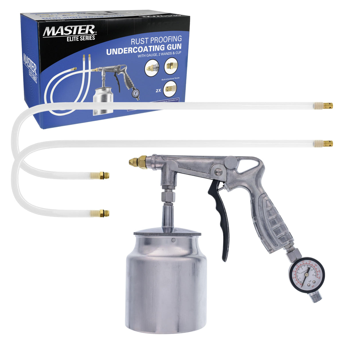 Master Airbrush spray gun front profile showing nozzle and cup, for efficient coatings