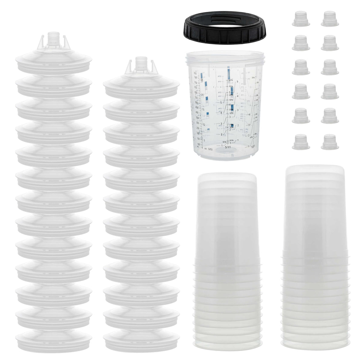 Master Airbrush MPS front packaging showing 25 liners and lids, speeds job changeovers