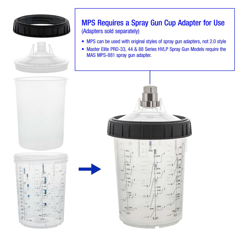 Master Airbrush MPS lid strainer detail with 125-micron mesh preventing spray gun clogs