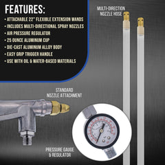 Master Airbrush air regulator gauge detail, enabling precise pressure control