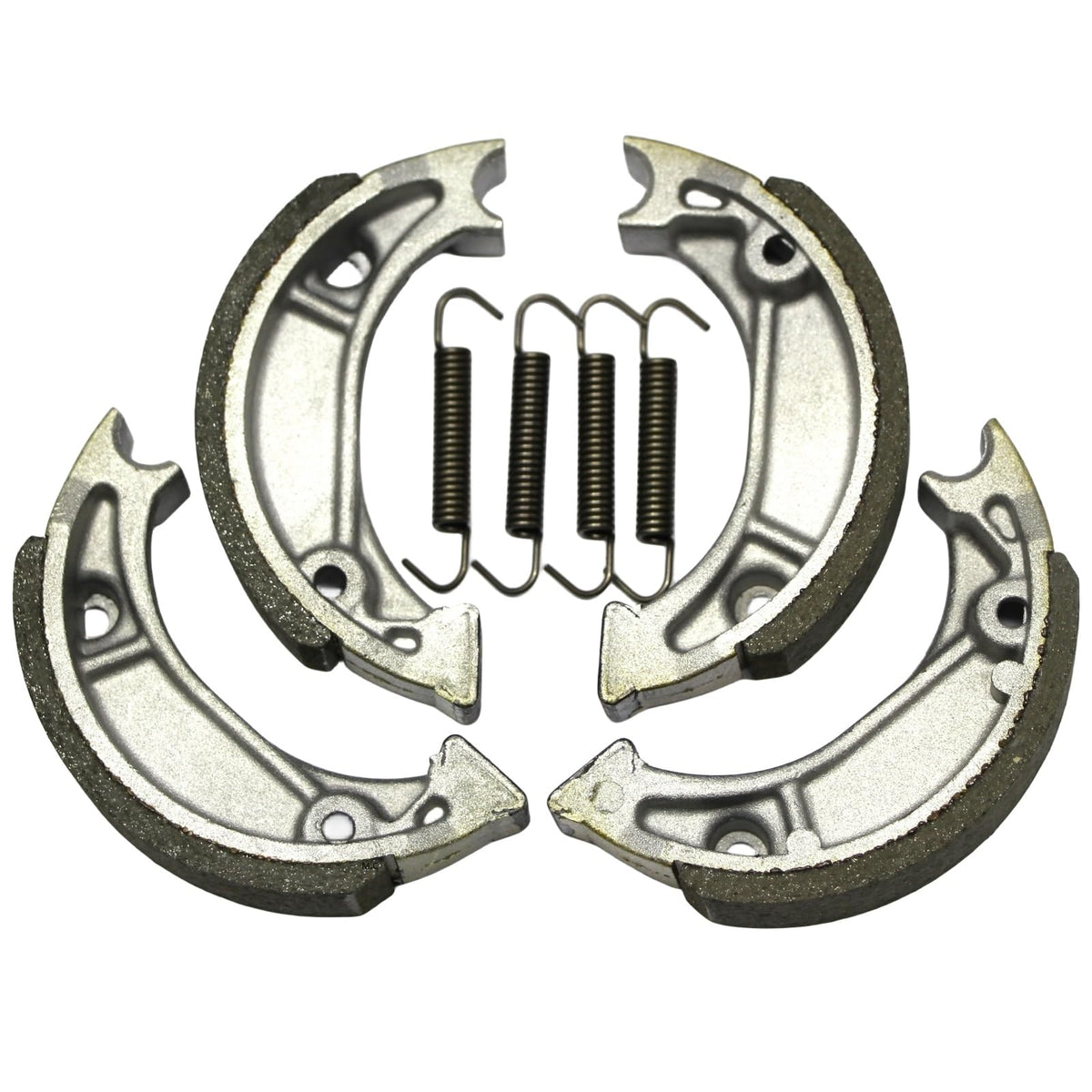 Master Chen front and rear brake shoes packaging showing contents and fit benefits