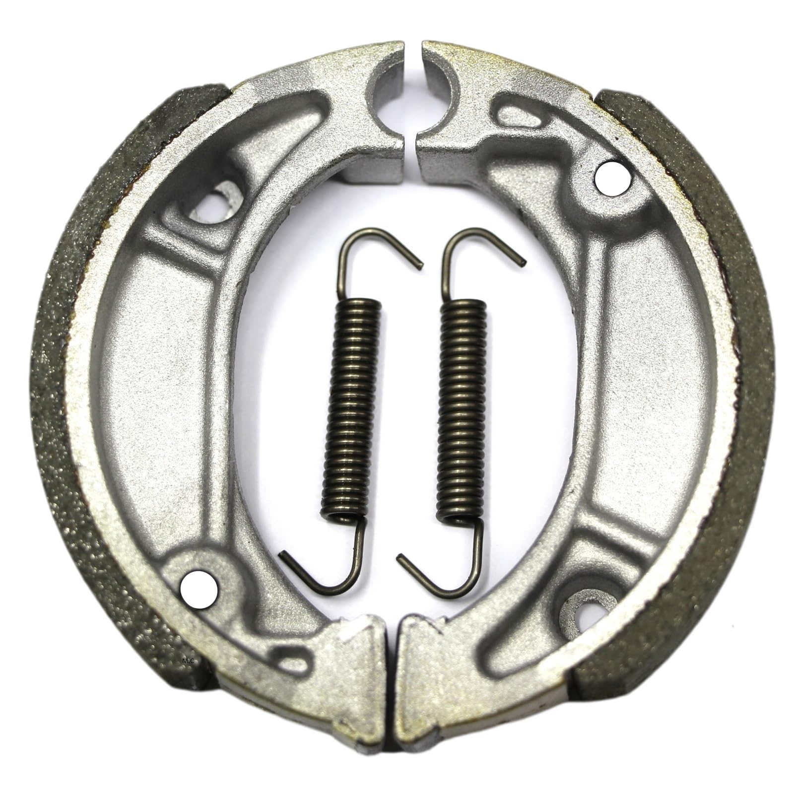 Master Chen brake shoes installed on a Honda CRF drum brake demonstrating proper fit