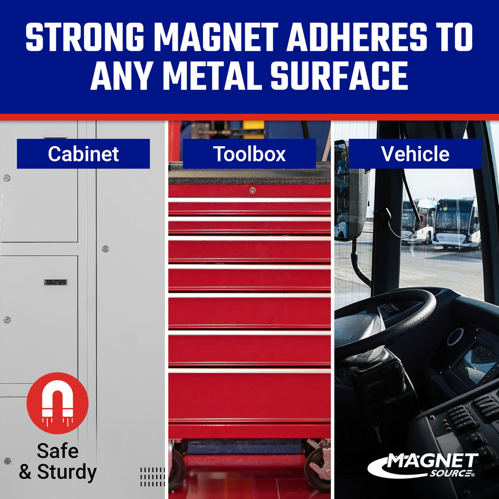 Master Magnetics caddy next to ruler showing 3.3 inch diameter and scale