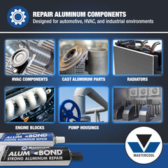 Mastercool alum bond applied to radiator leak demonstrating leak sealing benefit