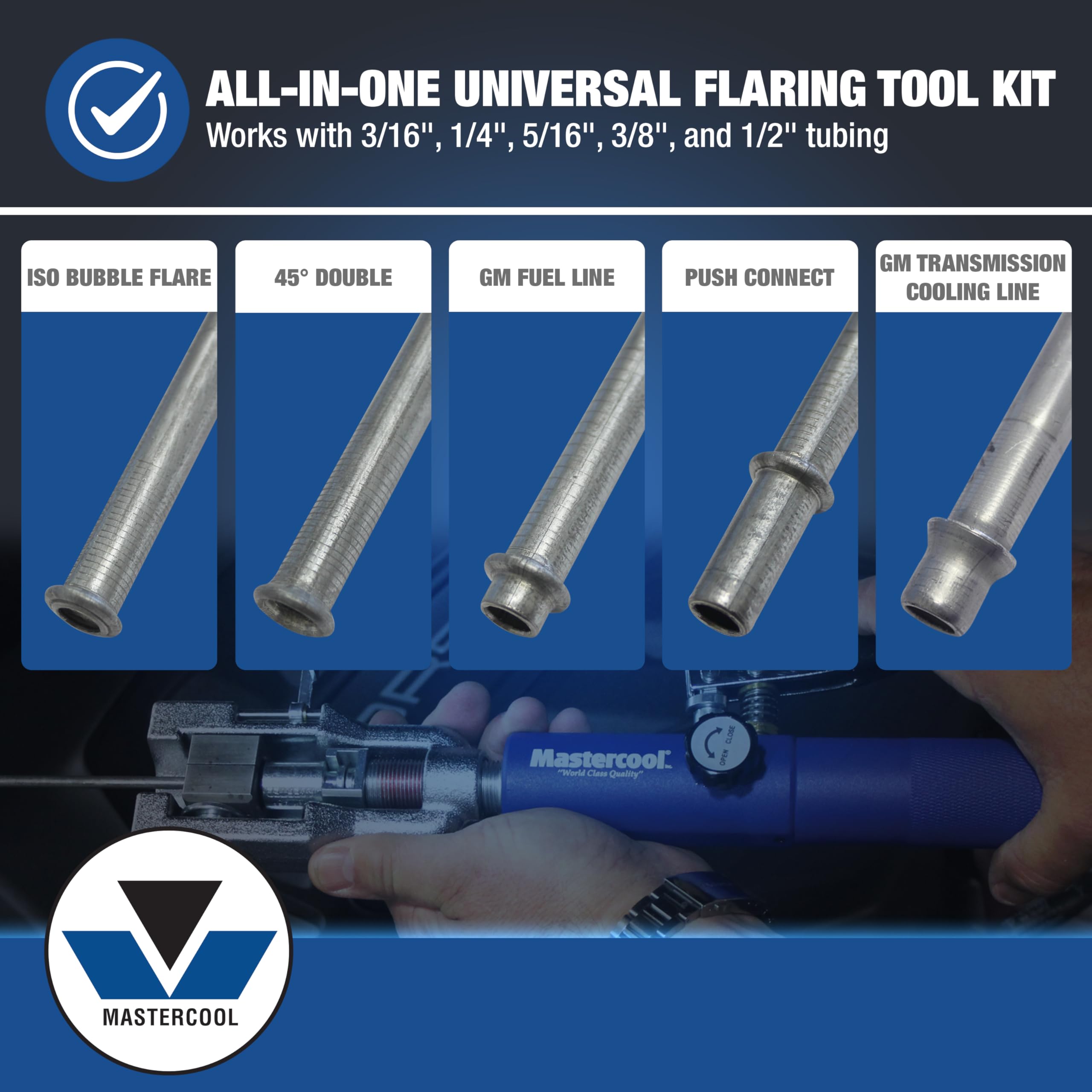 Mastercool mini tube cutter close detail producing clean tube ends for smoother seals
