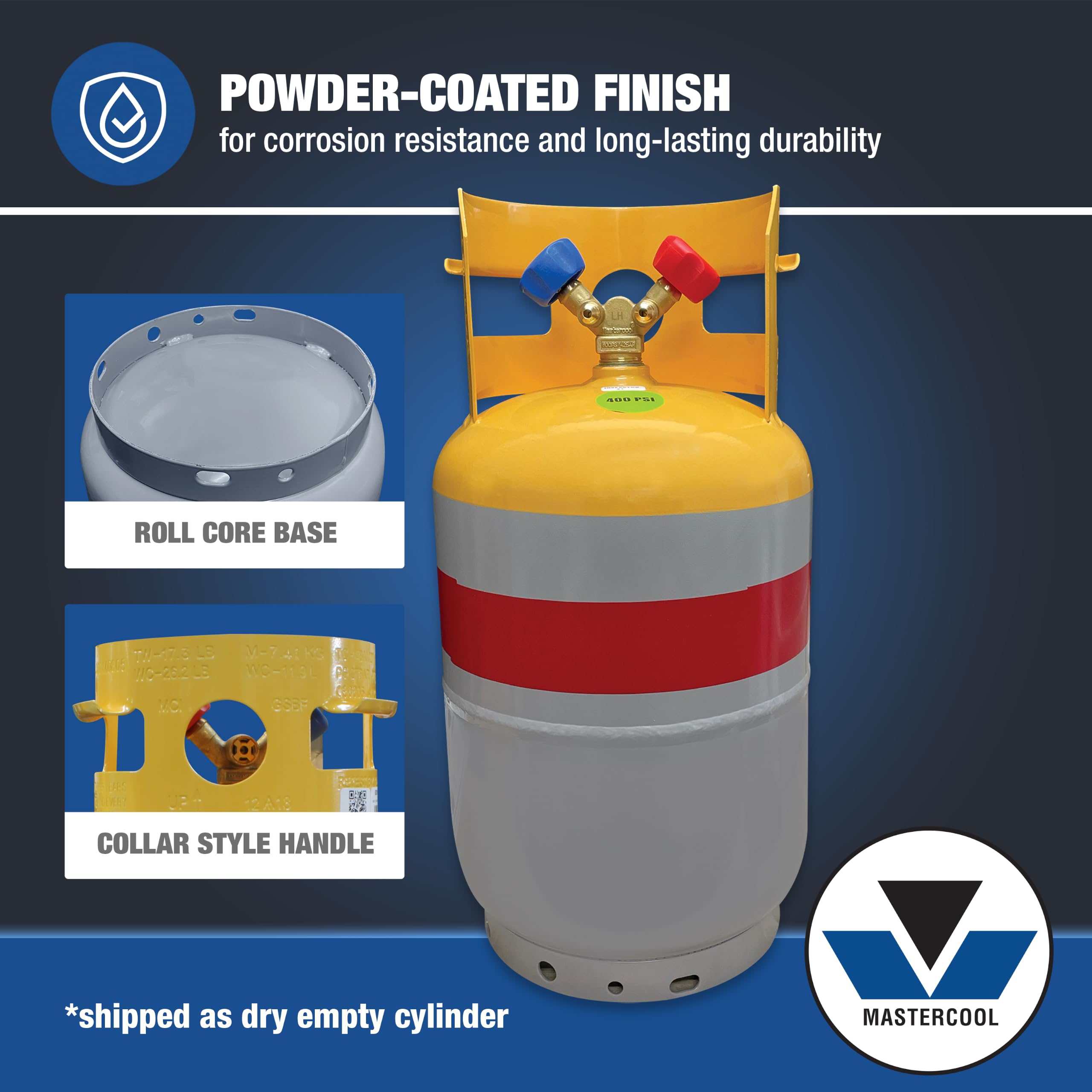 Mastercool powder-coated steel finish close-up resisting corrosion on jobsite