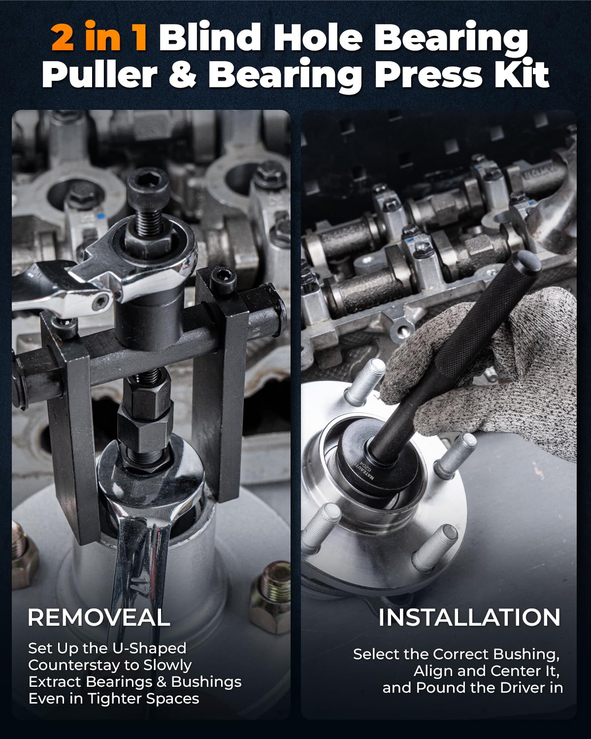 MateAuto knurled handle and puller mechanism demonstrating secure grip and controlled extraction leverage