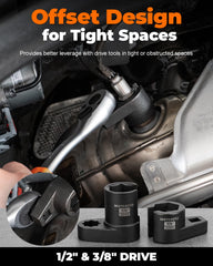 Detail of MateAuto long 7/8" socket showing depth for recessed sensors