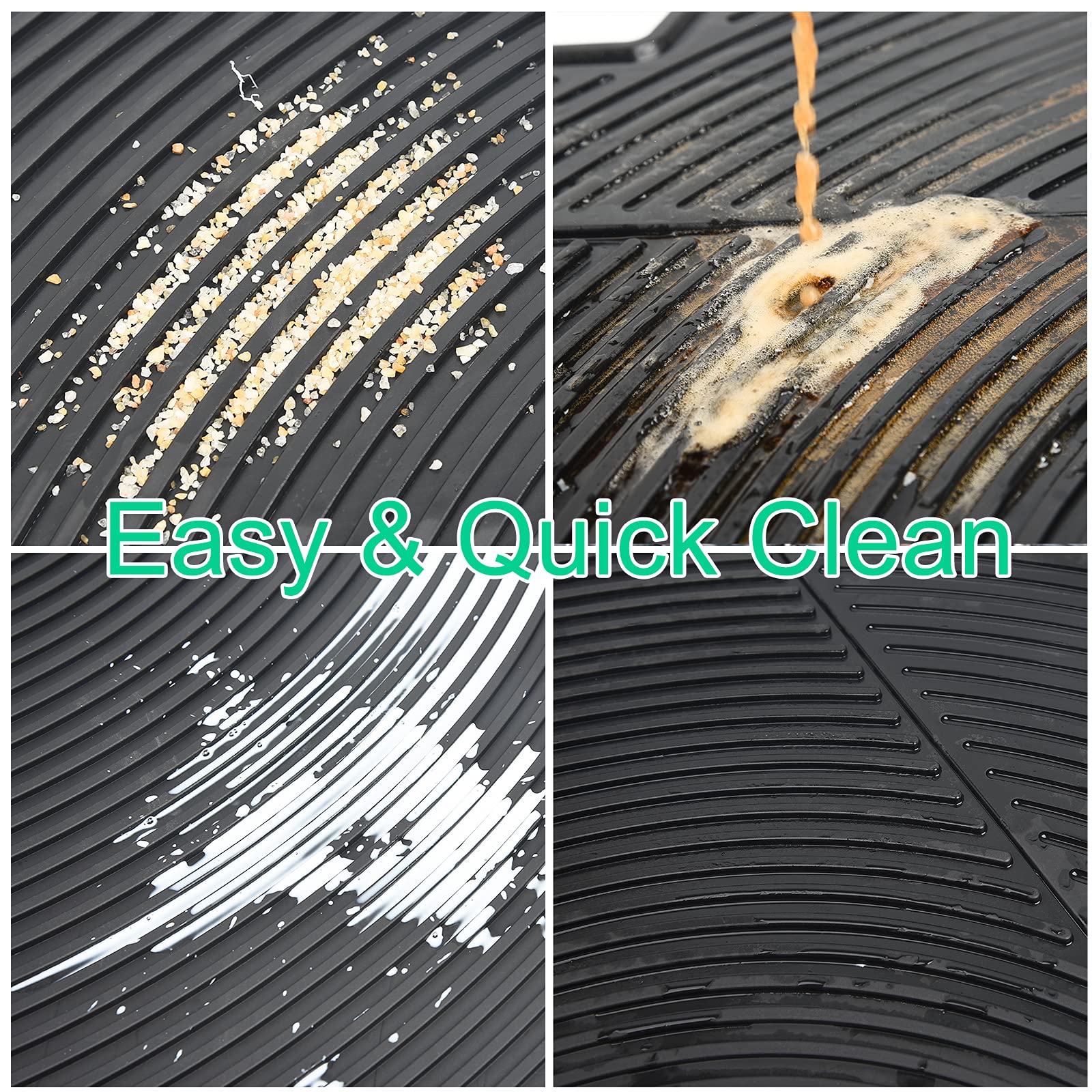 Matericuo tire-pattern rubber close-up highlighting slip resistance and drainage
