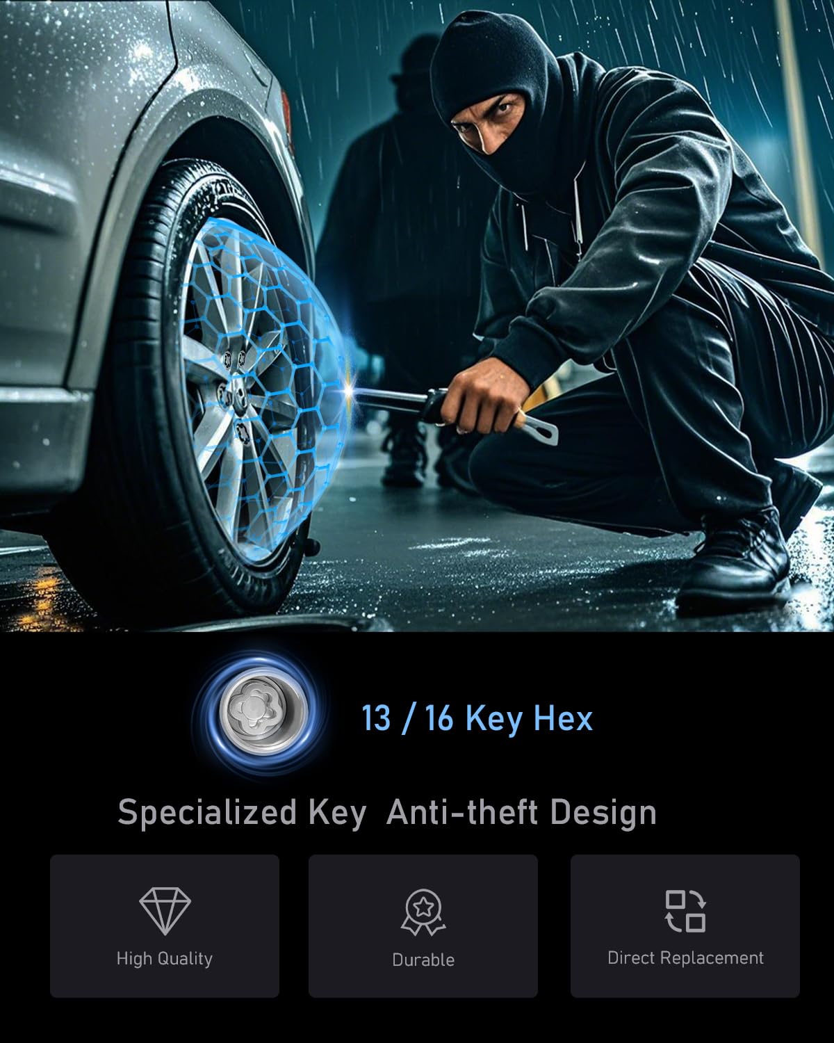 Maureen wheel lock in garage lifestyle scene showing protection and practical use