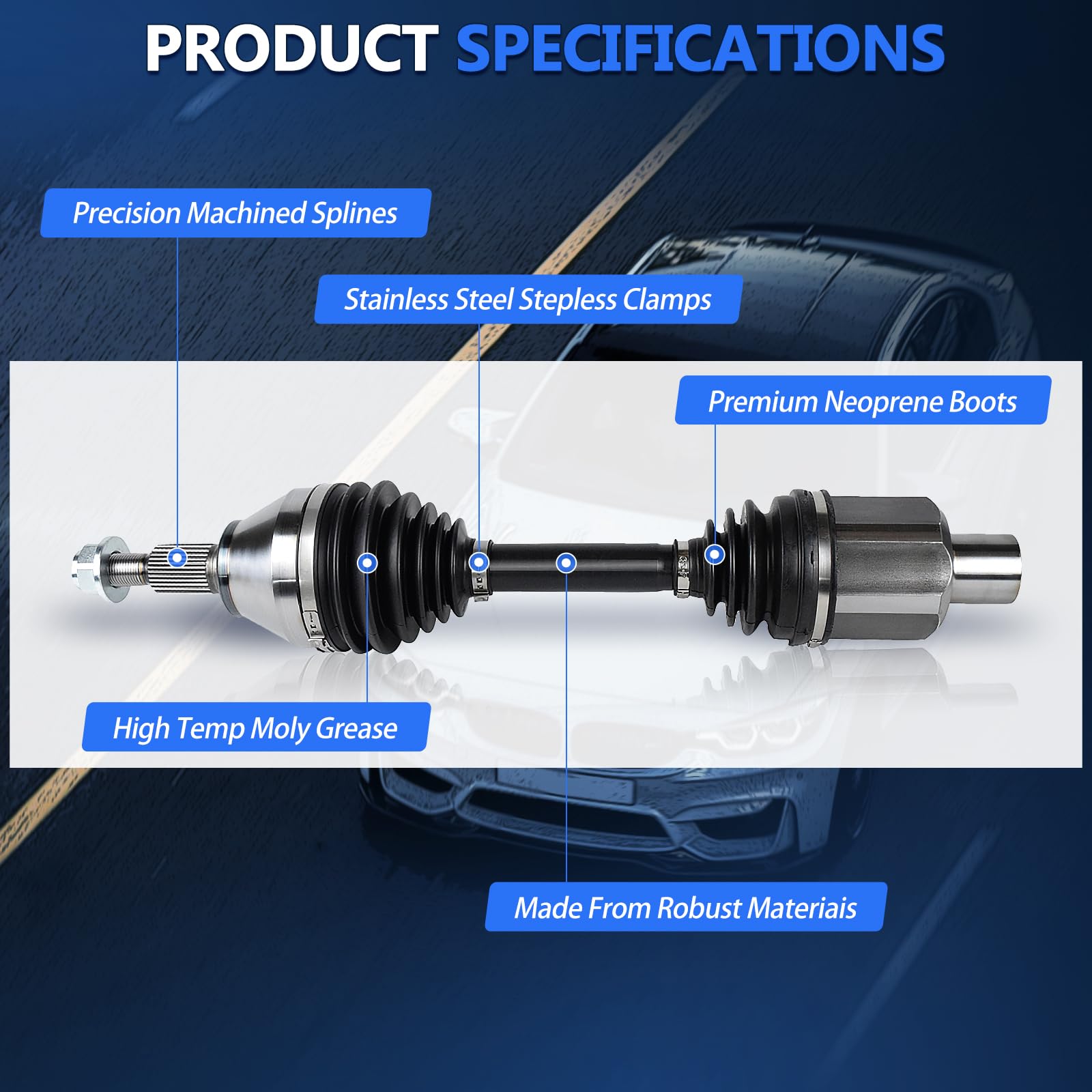 Maxfavor axle installed on Ram front wheel demonstrating direct-fit convenience