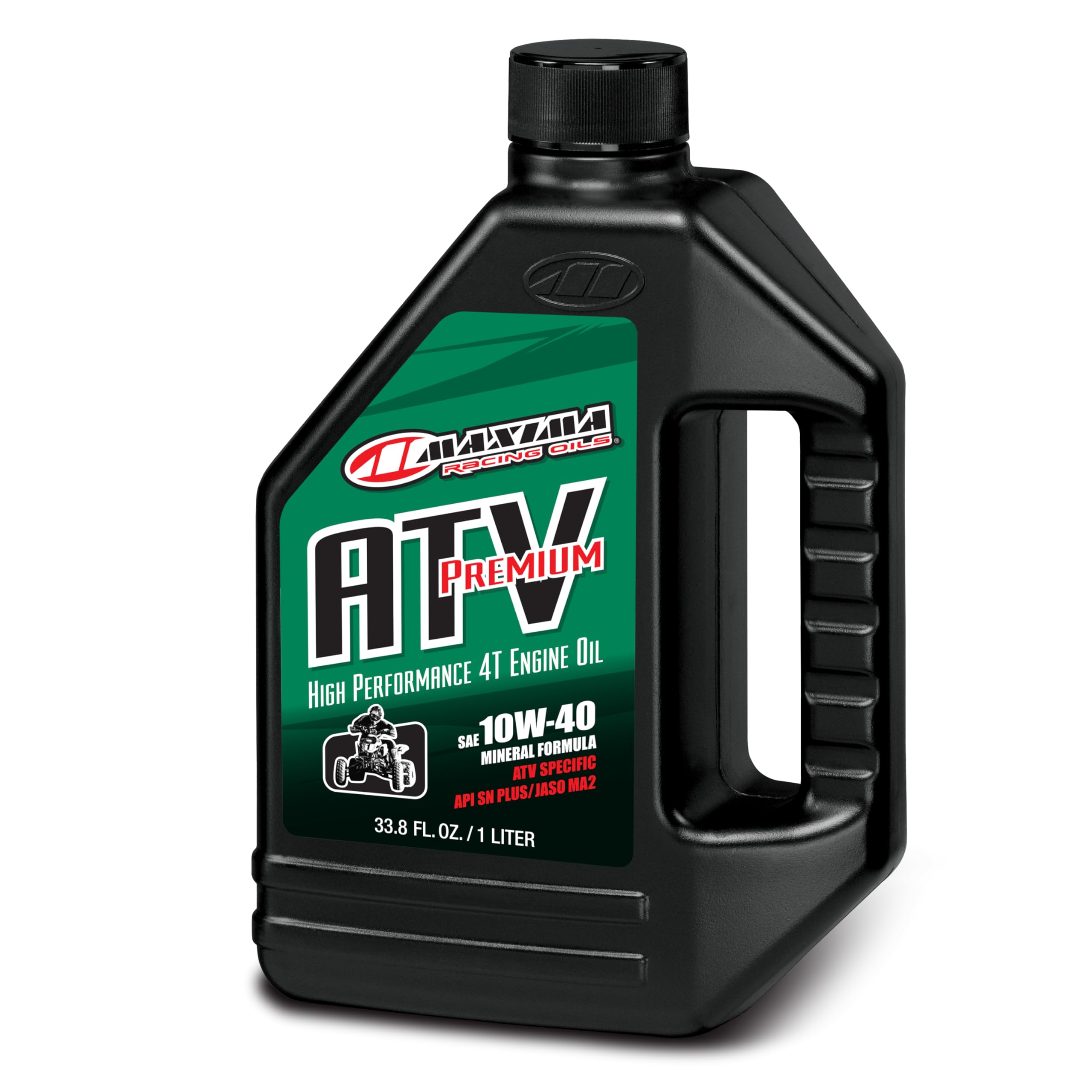 Maxima ATV Premium 4T 10W40 front label showing product protection features