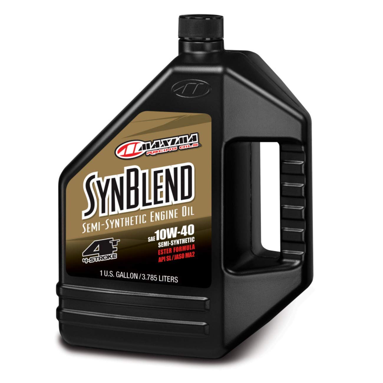 Maxima Syn Blend Ester 10W40 front label showing specs and protection