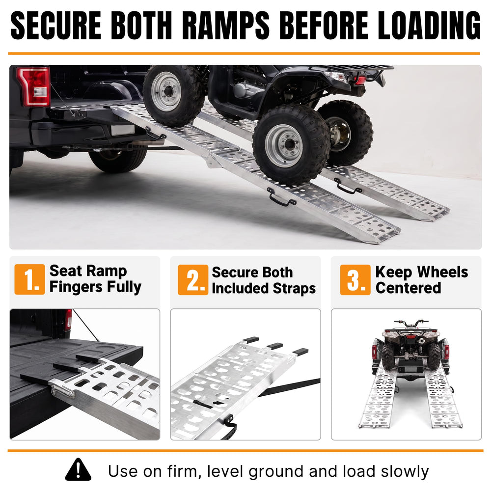 MAXIVAMN ramps in use as ATV climbs ramp demonstrating stable loading