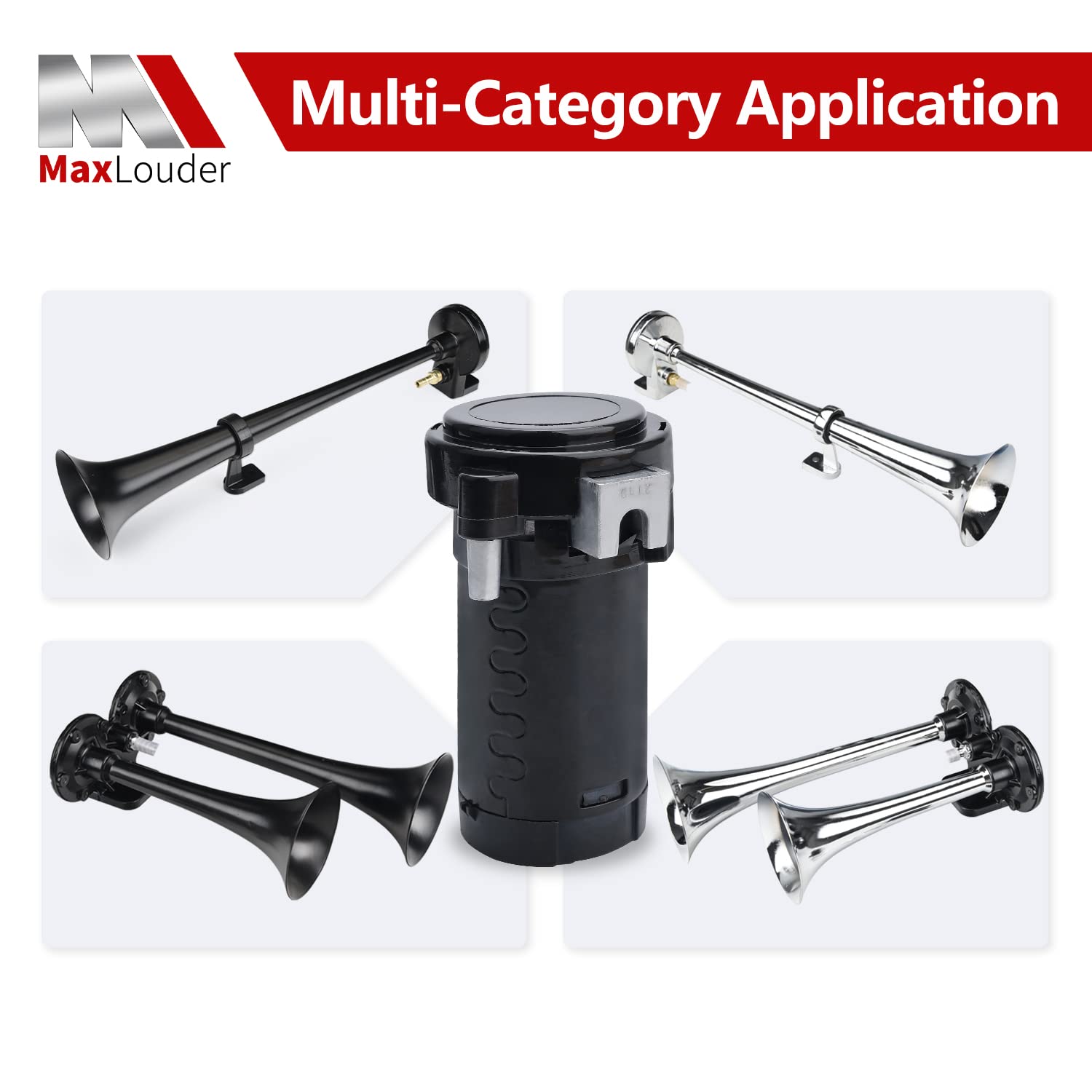 MaxLouder mounted under hood next to battery to show compact scale and easy-fit installation