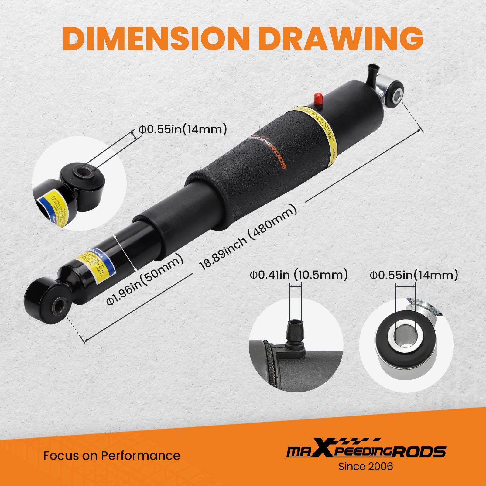 maXpeedingrods air bellow closeup showing reinforced material for long service life