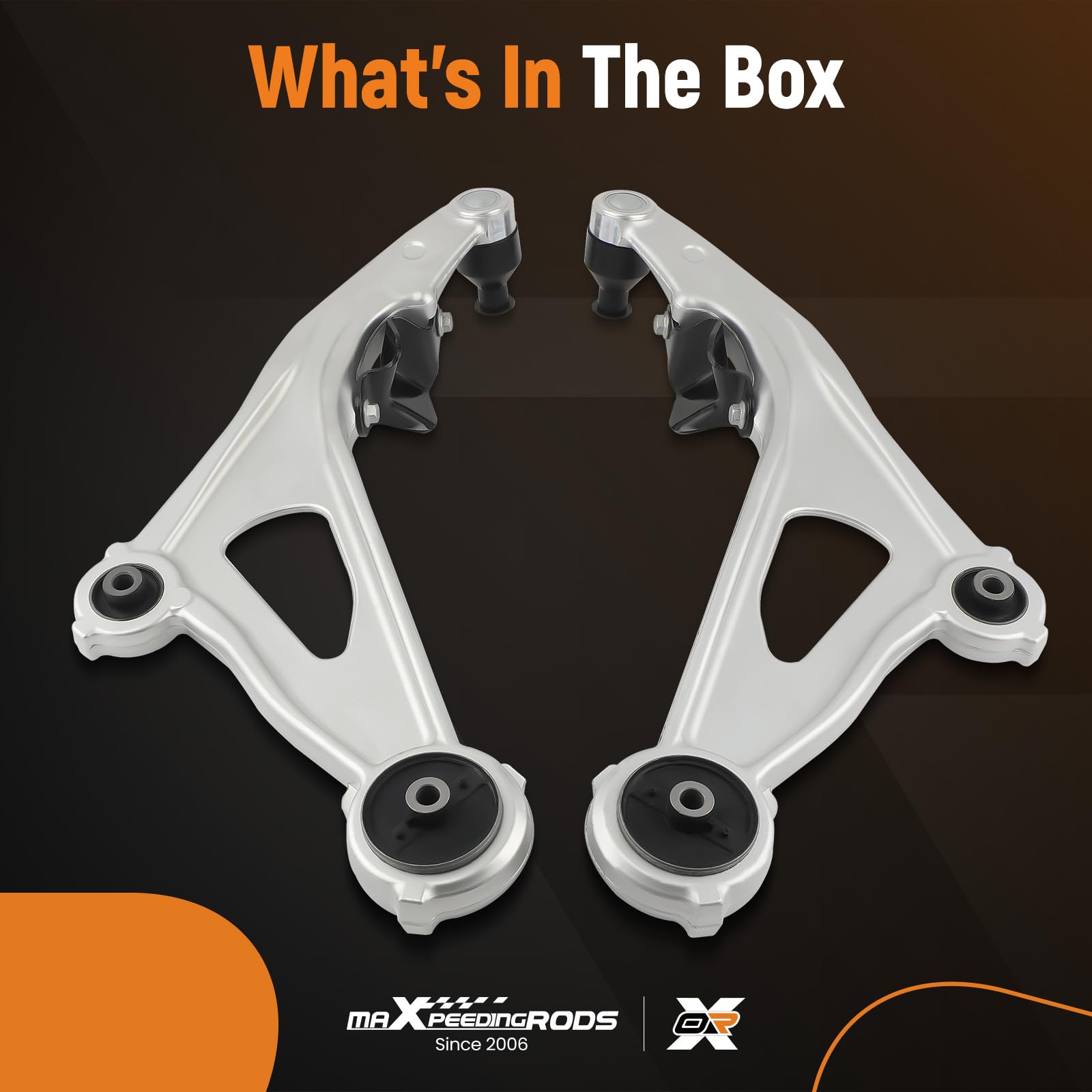 maXpeedingrods control arm bushing detail view showing durable bushings for reduced vibration