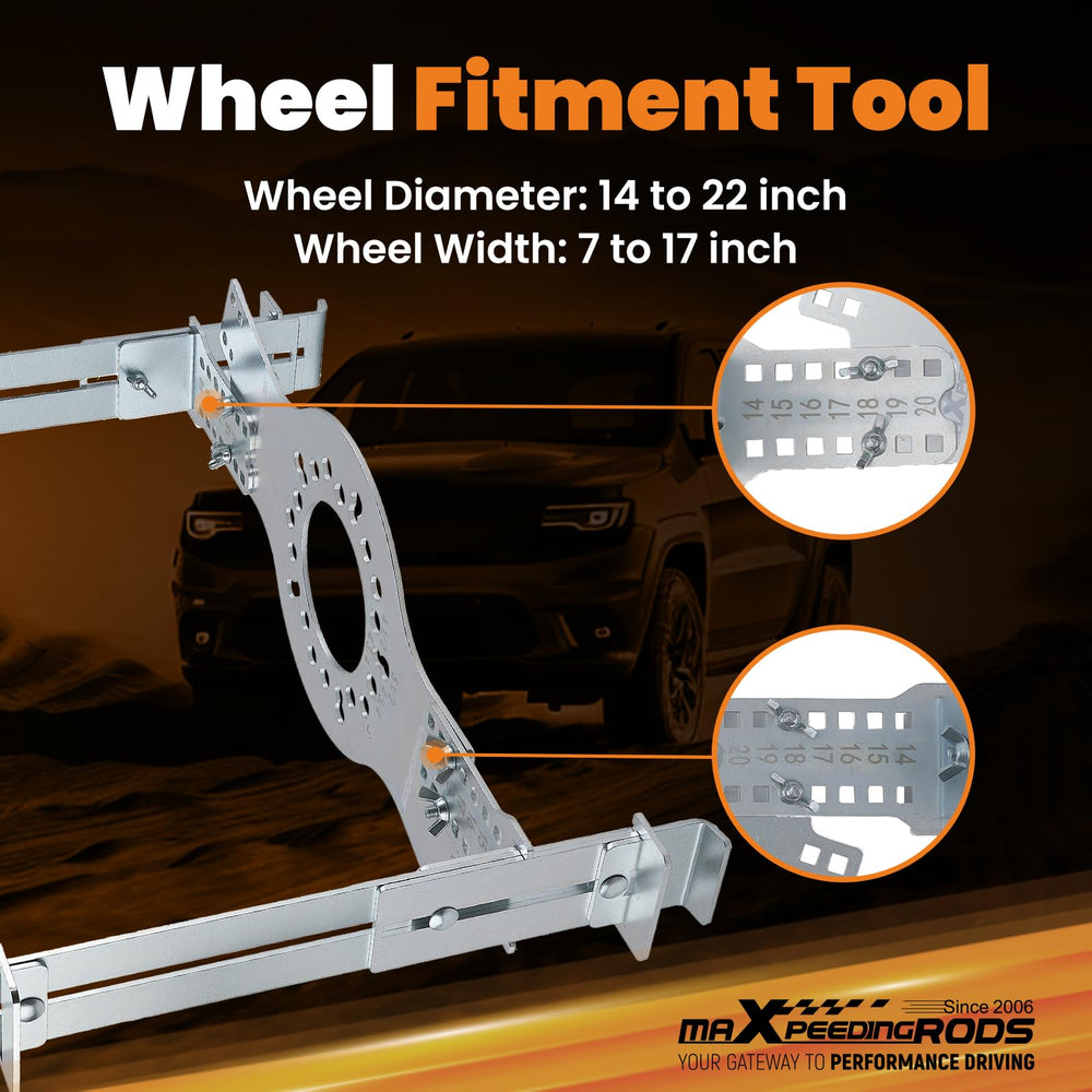 maXpeedingrods fitted inside tire to mock up wheel size, avoiding ordering mistakes