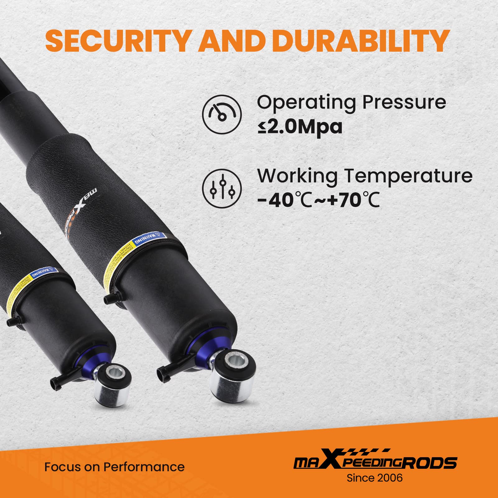 maXpeedingrods installed on rear axle demonstrating improved load support and handling