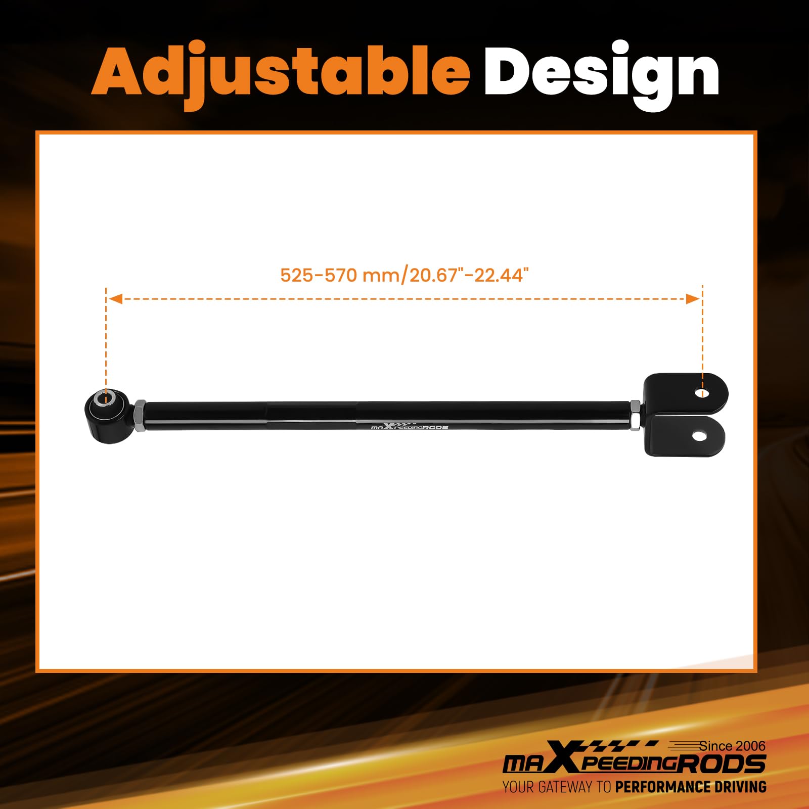 maXpeedingrods side profile showing durable aluminum construction benefit