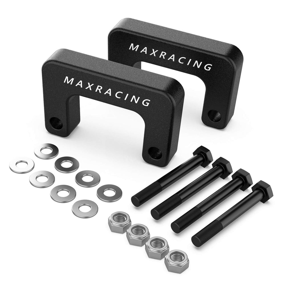 MAXRACING front assembly installed showing leveled stance and improved clearance