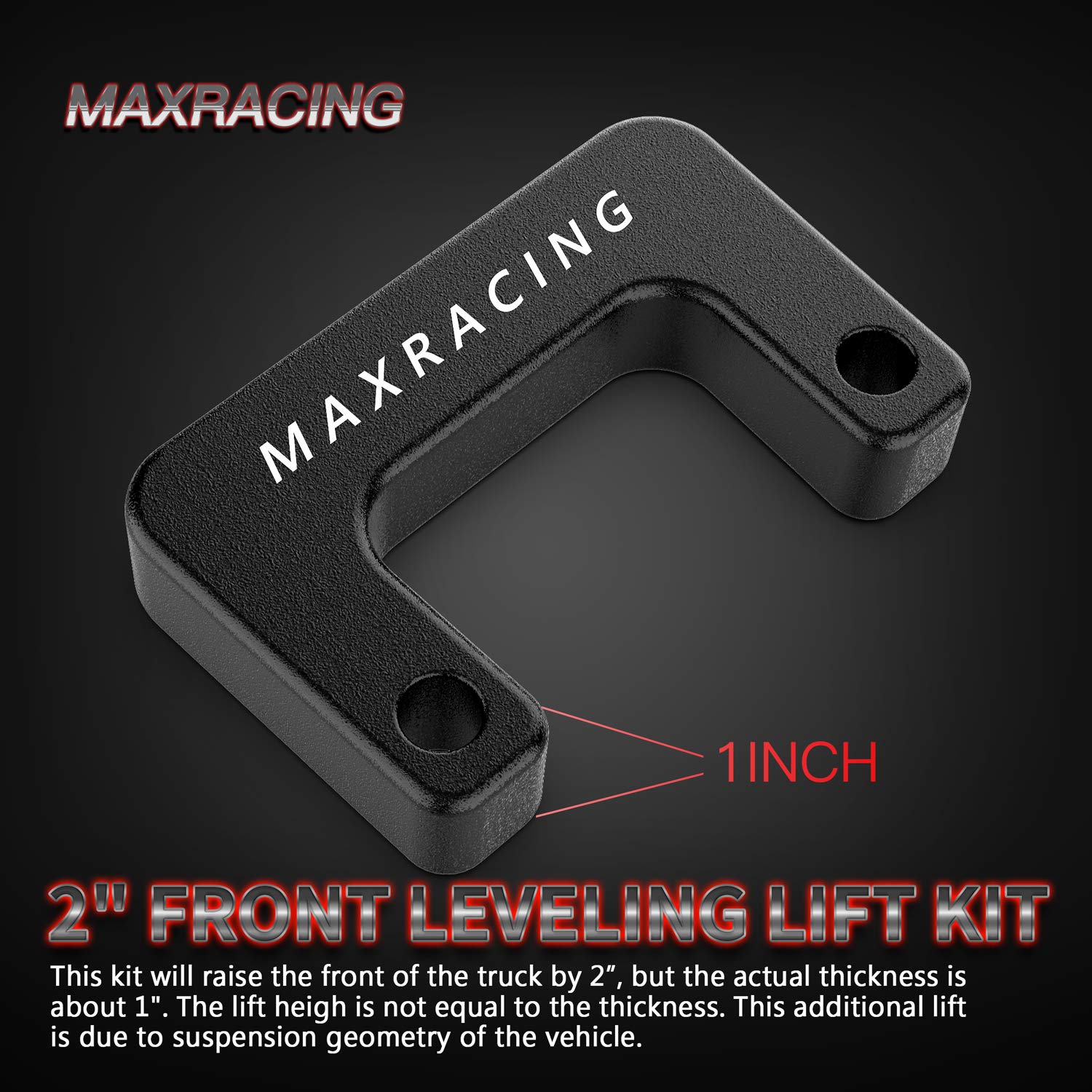 MAXRACING installation hardware layout showing included bolts and simple bolt-on benefit