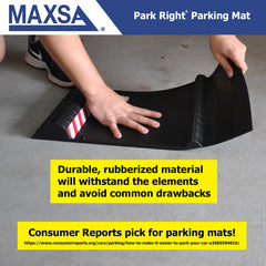 Maxsa underside showing anti-skid tape securing the mat to concrete and preventing movement