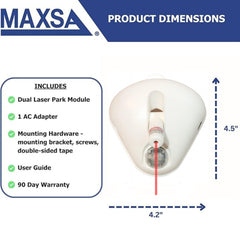 Maxsa Park Right installed on garage ceiling demonstrating motion sensor coverage and convenience