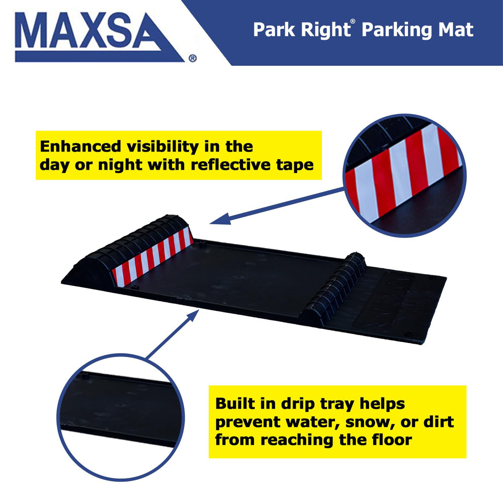 Maxsa drip tray detail capturing water and dirt to protect the garage floor from mess