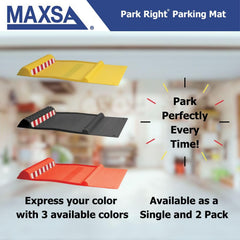 Maxsa close-up of the mat's dual tire bumps providing tactile parking cues and secure stop