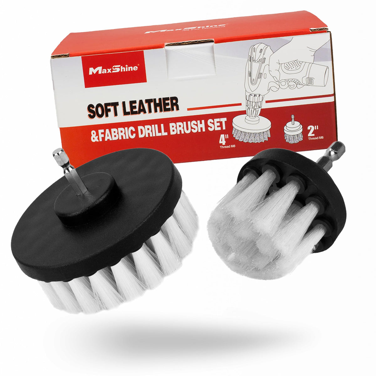Maxshine front packaging showing both brush sizes and benefits
