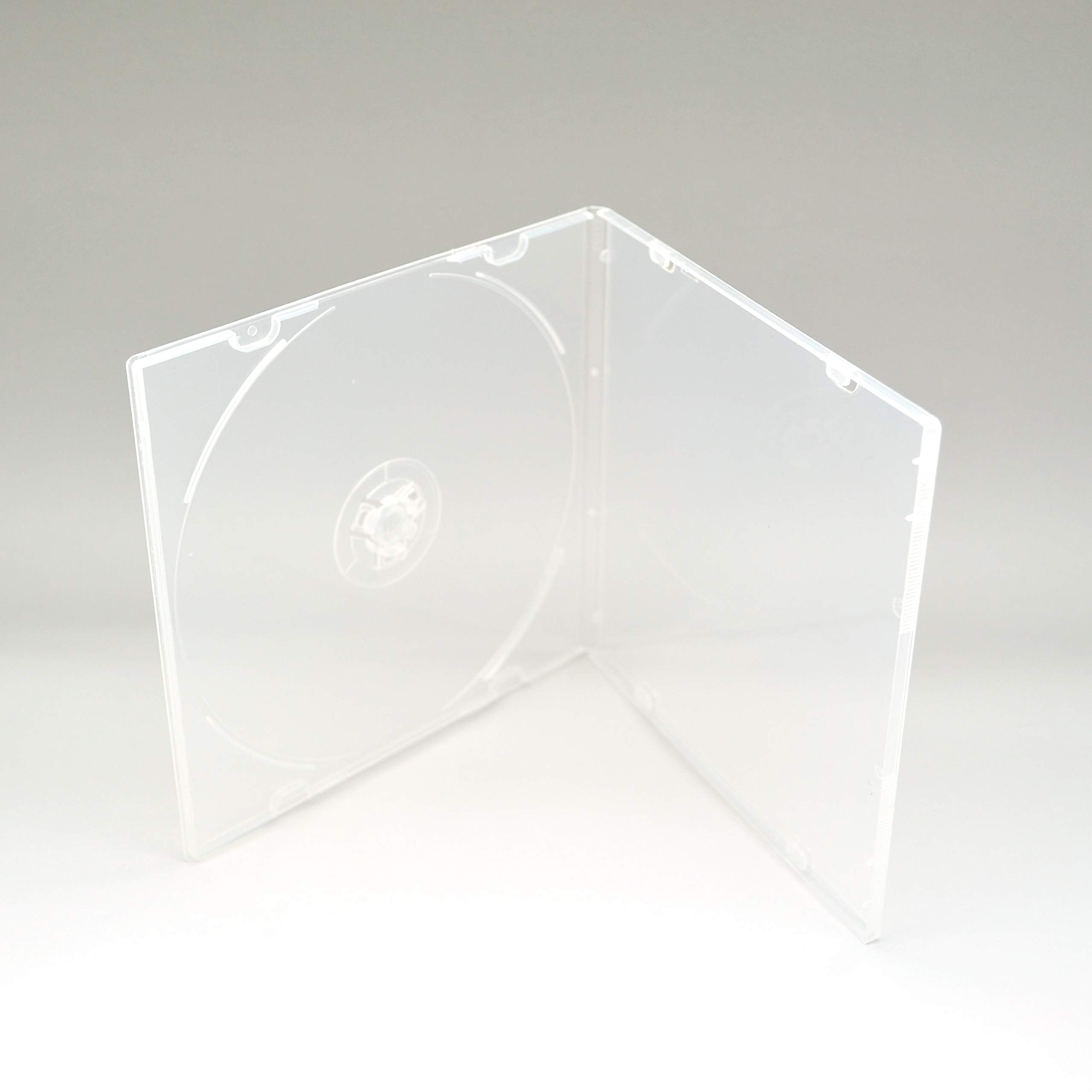 Maxtek slim 5.2mm clear case front view showing compact storage and visible artwork