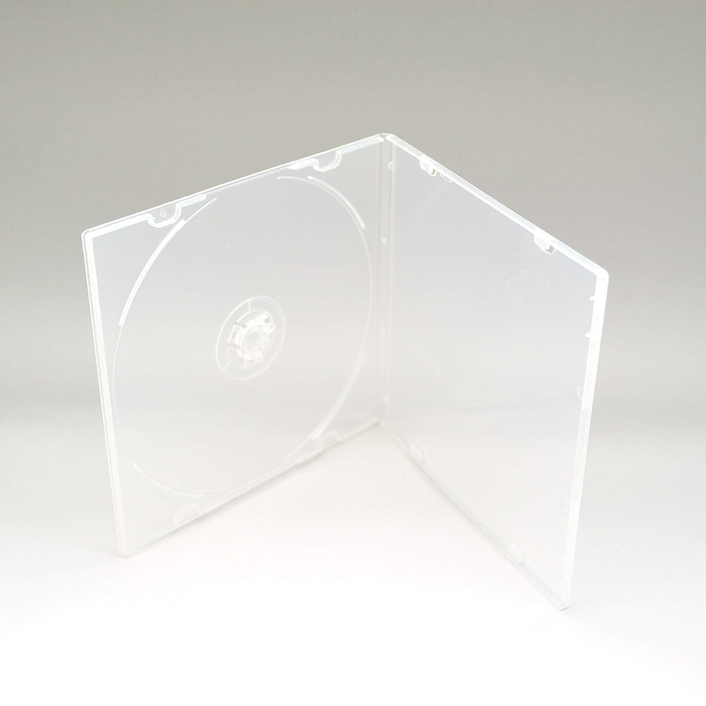 Maxtek slim 5.2mm clear case front view showing compact storage and visible artwork