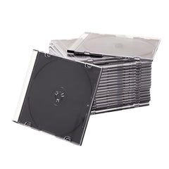 Maxtek slim jewel case side profile beside ruler demonstrating slim space-saving benefit