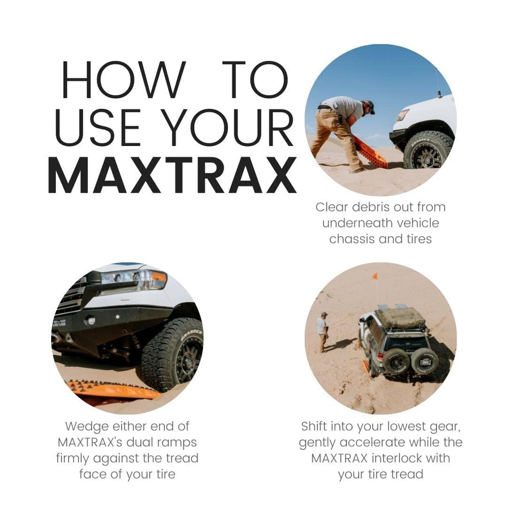 Maxtrax MKII Black stacked in trunk highlighting compact storage and portability